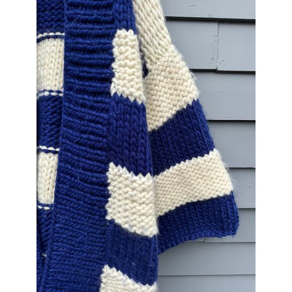 I LOVE MR. MITTENS Bell Sleeve Navy Cream Stripe Cardigan One Size - Picture 6 of 7